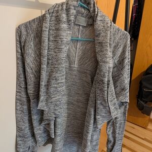 Athleta Gray Cardigan Sweater with Ribbed Cuffs